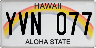 HI license plate YVN077