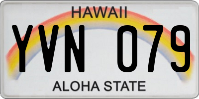 HI license plate YVN079