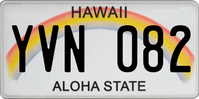 HI license plate YVN082