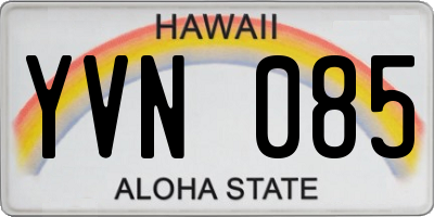 HI license plate YVN085