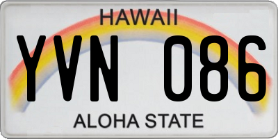 HI license plate YVN086