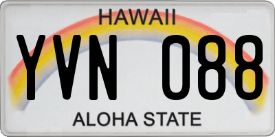 HI license plate YVN088