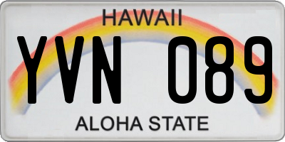HI license plate YVN089