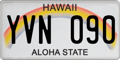 HI license plate YVN090