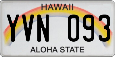 HI license plate YVN093