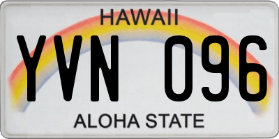 HI license plate YVN096