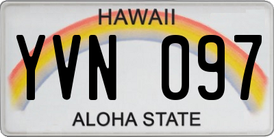 HI license plate YVN097