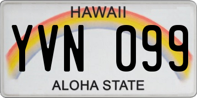 HI license plate YVN099