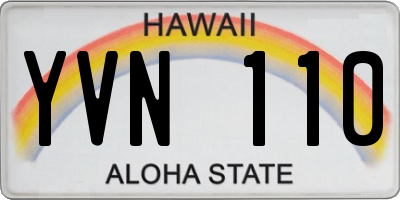 HI license plate YVN110