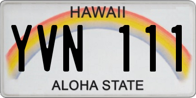 HI license plate YVN111