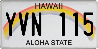 HI license plate YVN115