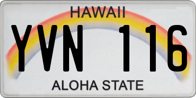 HI license plate YVN116