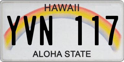 HI license plate YVN117