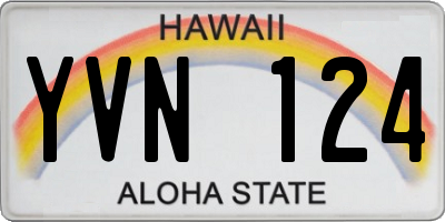 HI license plate YVN124
