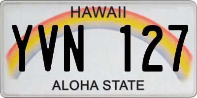 HI license plate YVN127