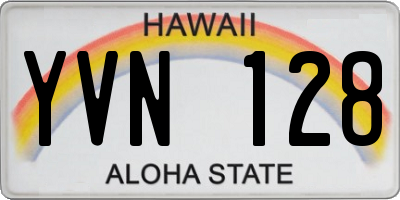 HI license plate YVN128
