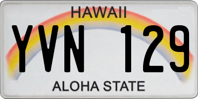 HI license plate YVN129