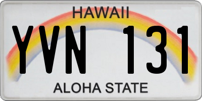 HI license plate YVN131