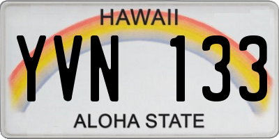 HI license plate YVN133