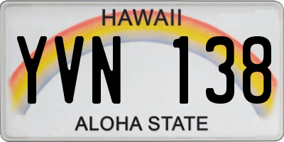 HI license plate YVN138