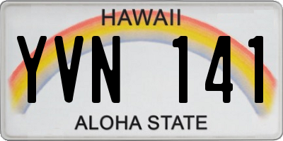 HI license plate YVN141