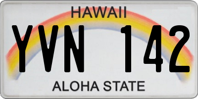 HI license plate YVN142