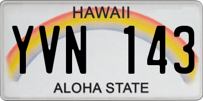 HI license plate YVN143
