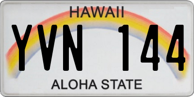 HI license plate YVN144