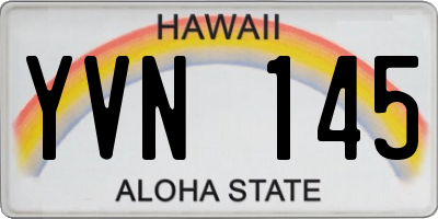 HI license plate YVN145