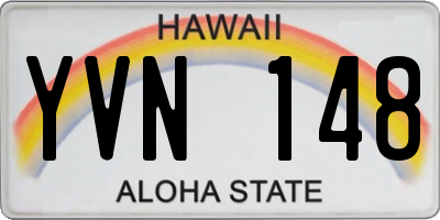 HI license plate YVN148