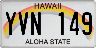 HI license plate YVN149