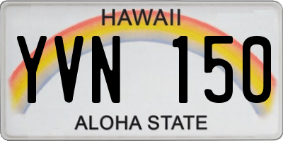 HI license plate YVN150