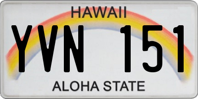HI license plate YVN151