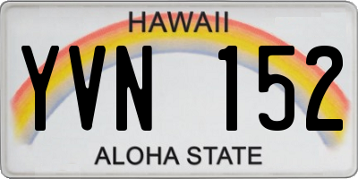 HI license plate YVN152