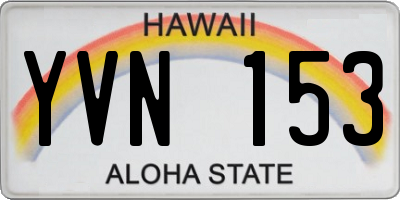 HI license plate YVN153
