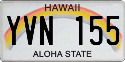 HI license plate YVN155