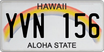 HI license plate YVN156