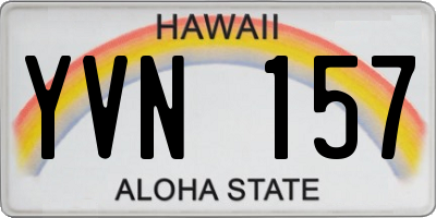 HI license plate YVN157