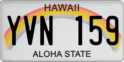 HI license plate YVN159