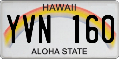 HI license plate YVN160