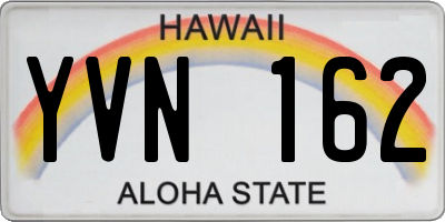 HI license plate YVN162