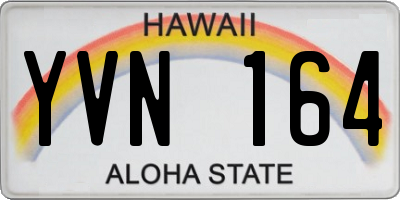 HI license plate YVN164