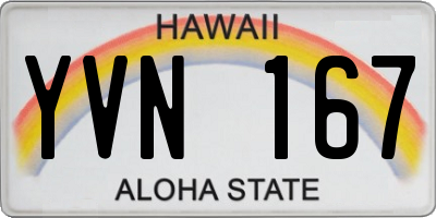 HI license plate YVN167