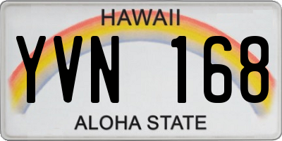 HI license plate YVN168