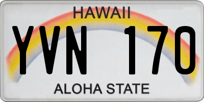 HI license plate YVN170