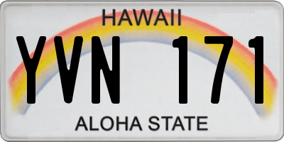 HI license plate YVN171