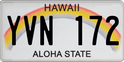 HI license plate YVN172