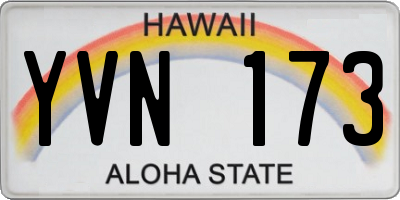 HI license plate YVN173