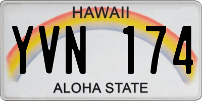HI license plate YVN174