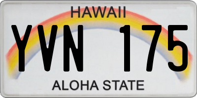 HI license plate YVN175